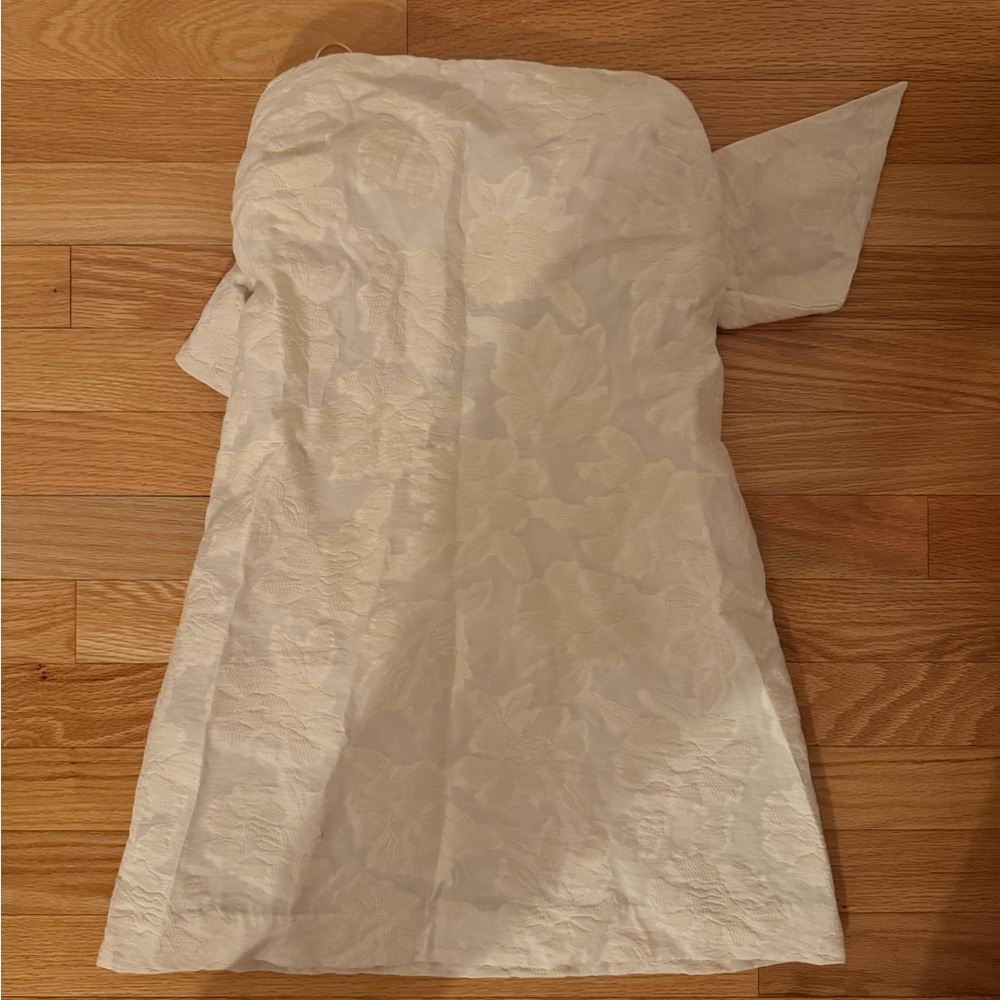 Anthropologie Cream Strapless Bow Dress